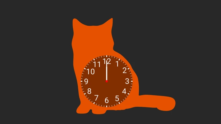 おすわり猫アナログ時計