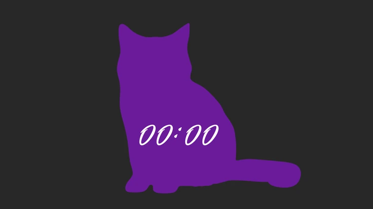 おすわり猫デジタル時計 見本画像 1