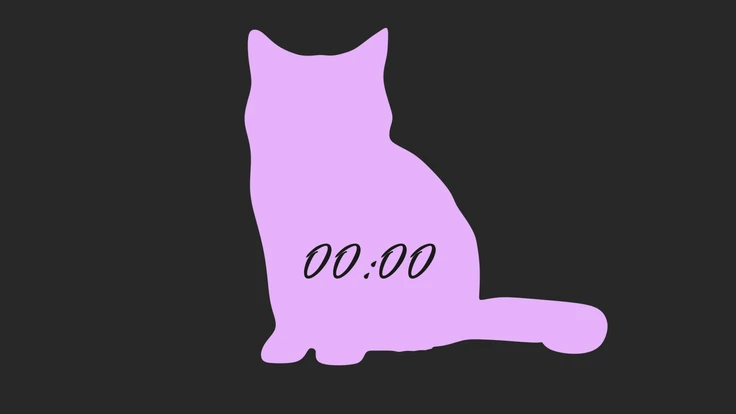 おすわり猫タイマー 見本画像 1